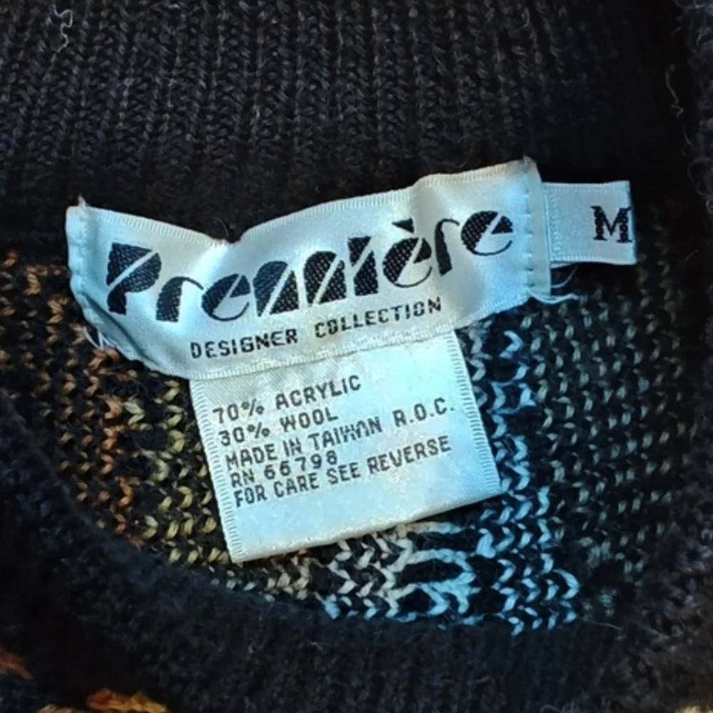 Vintage 90s Premiere Designer Collection Abstract Sweater Men's Medium Coogi Sty